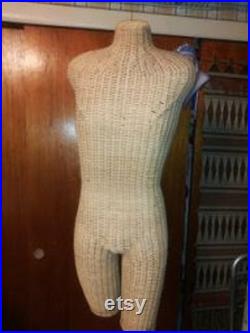 Very Vintage Natural Wicker Female Torso Mannequin