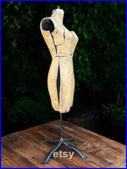 Victorian Dress Form, Antique Adjustable Dress Form, Antique Mannequin Stand, Antique Dress Shop Display, Metal Stand, French Country Decor