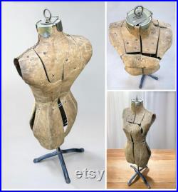 Victorian Dress Form, Antique Adjustable Dress Form, Antique Mannequin Stand, Antique Dress Shop Display, Metal Stand, French Country Decor