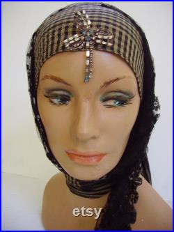 Vintage 1930's Lady Mannequin Head Store Display Manniquin Head Display Halloween Gypsy Hat Display Old Dept Store Mannequin Head