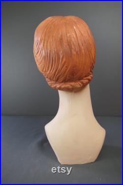 Vintage 1950s Mannequin Display Head for Store Counter, Small, 3 4 size, Jewelry, Plastic
