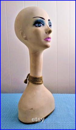 Vintage 1960's Female Figure Mannequin Head Rare Unusual Item