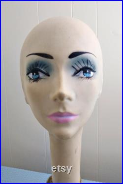 Vintage 1960's Female Figure Mannequin Head Rare Unusual Item