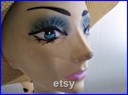 Vintage 1960's Female Figure Mannequin Head Rare Unusual Item