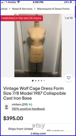 Vintage 1975 WOLF mannequin collapseable