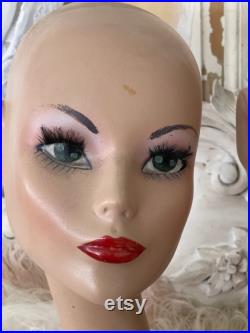 Vintage 3x Christian Dior Wig Head Hat Head Mannequin Display Head