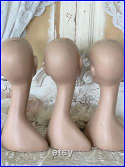 Vintage 3x Christian Dior Wig Head Hat Head Mannequin Display Head