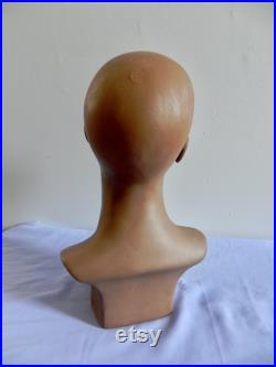 Vintage 60s 70s Mannequin Head Mod Makeup Dark Skin