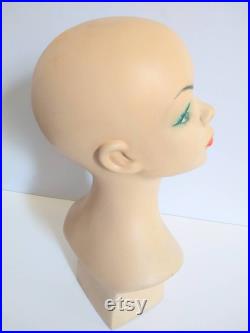 Vintage 60s Mannequin Head Mod Psyche Makeup