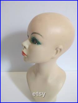 Vintage 60s Mannequin Head Mod Psyche Makeup
