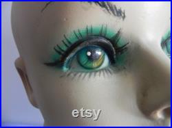 Vintage 60s Mannequin Head Mod Psyche Makeup