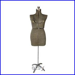 Vintage Acme Adjustable Dress Form on Metal Stand Tailors Mannequin, Fashion Display Adjustable Height, Sewing Room Decor