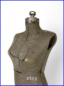 Vintage Acme Adjustable Dress Form on Metal Stand Tailors Mannequin, Fashion Display Adjustable Height, Sewing Room Decor