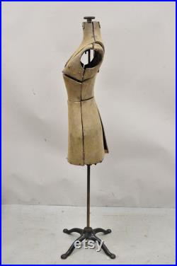 Vintage Adjustable Dress Form Mannequin Sewing Dress Form Cast Iron Base