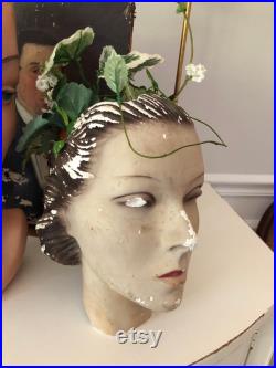 Vintage Antique Mannequin Head Cut Out Top Display