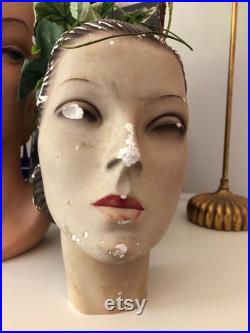 Vintage Antique Mannequin Head Cut Out Top Display