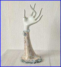 Vintage Arm Hand Shop Mannequin Ring Display With Decorated Ornate Sleeve