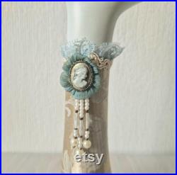 Vintage Arm Hand Shop Mannequin Ring Display With Decorated Ornate Sleeve