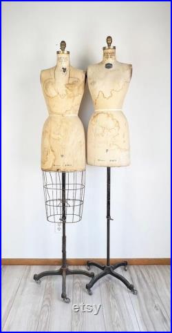 Vintage Bauman Dress Forms Model 1969 Mannequins Size 7 and 9