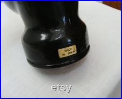 Vintage Black Glass Head Mannequin Made in Spain