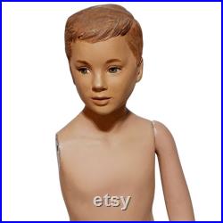 Vintage Boy Mannequin 4 Foot 1950s 1960s Store Display Male Child with Stand READ