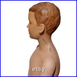 Vintage Boy Mannequin 4 Foot 1950s 1960s Store Display Male Child with Stand READ