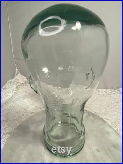 Vintage Clear Glass Mannequin Head, Display Authentic Full Size Head, Hat Display, Wig Holder Product Display