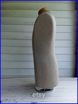 Vintage Curlee Clothes Store Display Fabric Covered Male Torso Mannequin Dress Form Photo Prop Halloween Decor