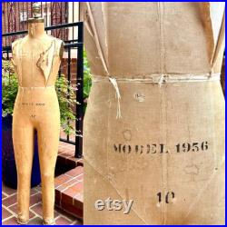 Vintage Distressed Wolf Dress Form 1956 Pre-teen Dress Form Hanging Dress Form Seamstress Gift Clothing Display Wolf Model Form