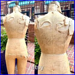 Vintage Distressed Wolf Dress Form 1956 Pre-teen Dress Form Hanging Dress Form Seamstress Gift Clothing Display Wolf Model Form
