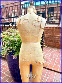 Vintage Distressed Wolf Dress Form 1956 Pre-teen Dress Form Hanging Dress Form Seamstress Gift Clothing Display Wolf Model Form