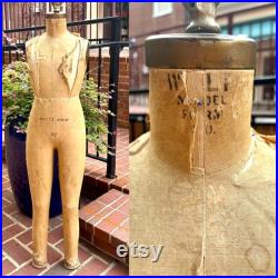 Vintage Distressed Wolf Dress Form 1956 Pre-teen Dress Form Hanging Dress Form Seamstress Gift Clothing Display Wolf Model Form