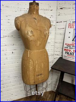 Vintage Dress Form, J.R. Bauman, Cast Iron Bast, Cage Form, Size 14, Model 1953 (OD-A051)