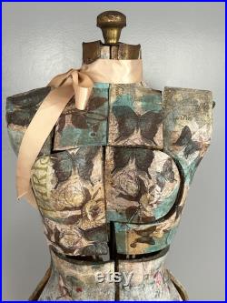 Vintage Dress Makers Form turned into an art Decoupage