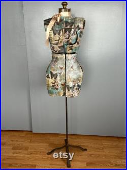 Vintage Dress Makers Form turned into an art Decoupage