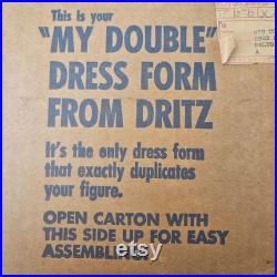 Vintage Dritz My Double Designer Adjustable Dress Form Scovill 824-B