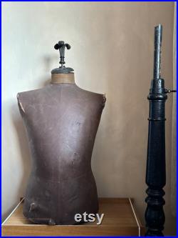 Vintage Dummy Mannequin Tailor Cardboard Wood Support Stander Paspop Couturier 1930s Europe Stockman Paris