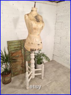 Vintage European Decoupage Shop Display Dress Makers Mannequin Tailors Dummy