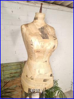 Vintage European Decoupage Shop Display Dress Makers Mannequin Tailors Dummy