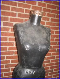 Vintage Fabulous 34x24x35 Standing Store Display Dress Form Mannequin with Cast Iron Clawfoot Base
