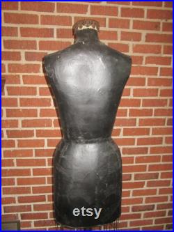 Vintage Fabulous 34x24x35 Standing Store Display Dress Form Mannequin with Cast Iron Clawfoot Base