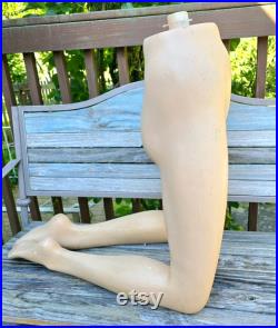 Vintage Female Full Kneeling Mannequin Torso and Legs, no Arms, Head Dress Form, Wig Holder, Hat Holder, Sunglasses Holder