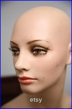 Vintage Female Mannequin Realistic Full Size body antique store display head Bust hat wig stand