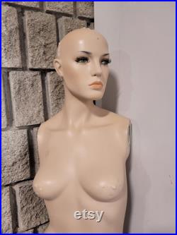 Vintage Female Mannequin Realistic Full Size body antique store hat display head