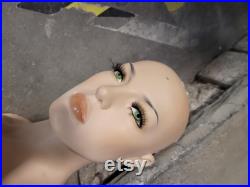 Vintage Female Mannequin Realistic Full Size body antique store hat display head