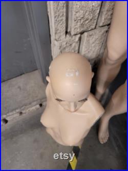 Vintage Female Mannequin Realistic Full Size body antique store hat display head