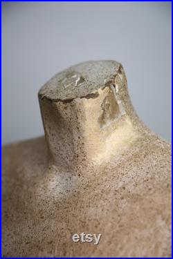 Vintage Female Mannequin bust antique store counter Jewelry necklace clothing display wood base