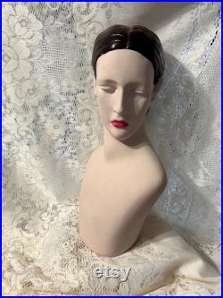Vintage Female Mannquin Head Bust Store Display Art Deco
