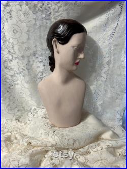 Vintage Female Mannquin Head Bust Store Display Art Deco