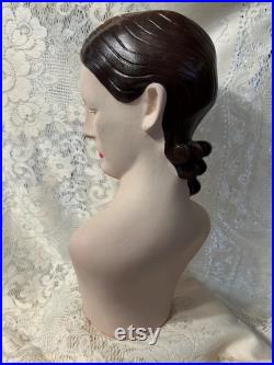 Vintage Female Mannquin Head Bust Store Display Art Deco